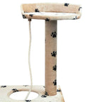 vidaXL Katzen-Kratzbaum Sisal 150 cm Beige mit Pfoten-Aufdruck