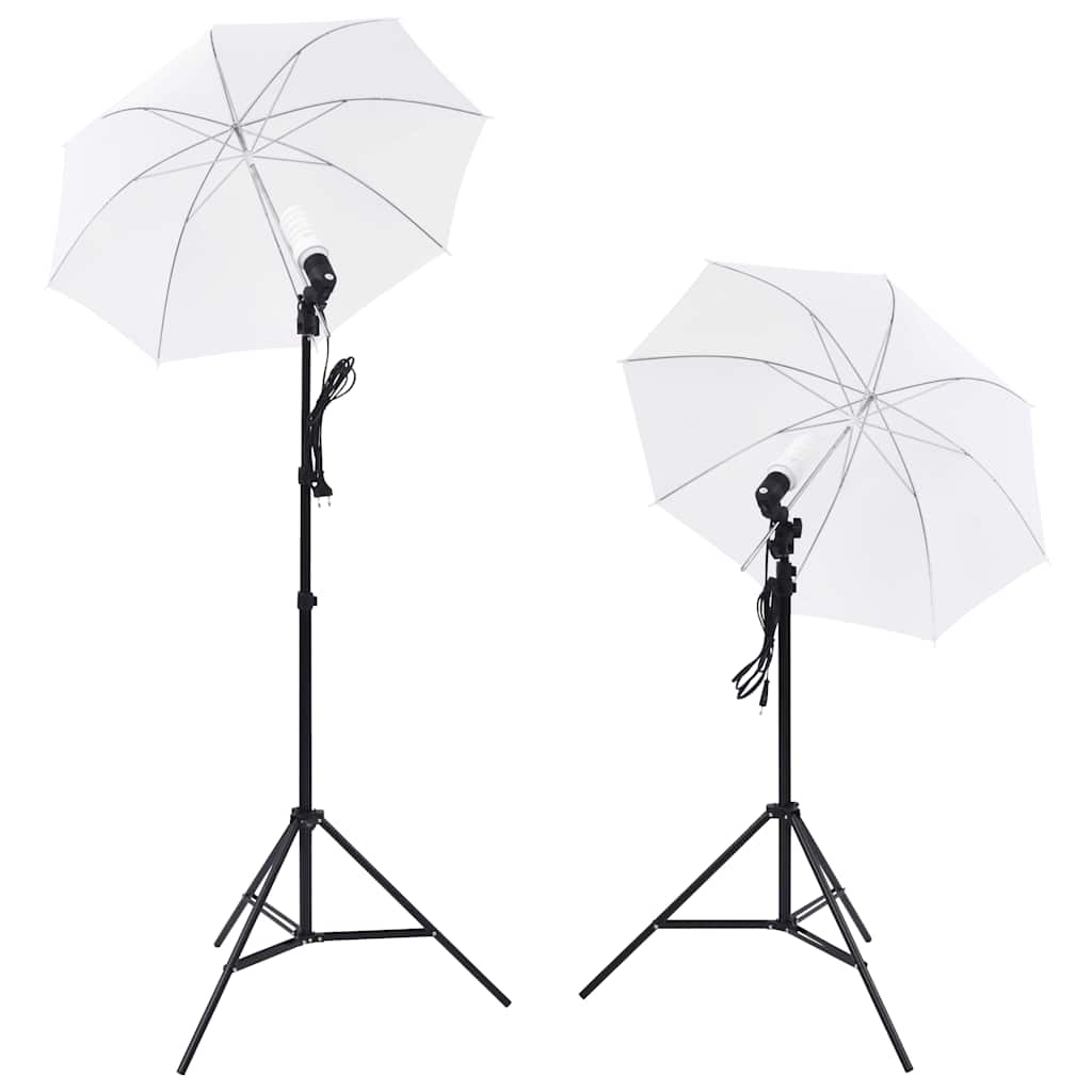 vidaXL Fotostudio-Set: 5 Bunte Hintergründe & 2 Schirme