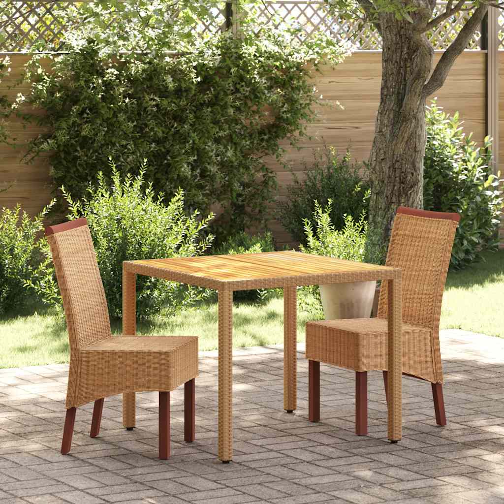 vidaXL Esszimmerstühle 2 Stk. Braun Natürliches Rattan