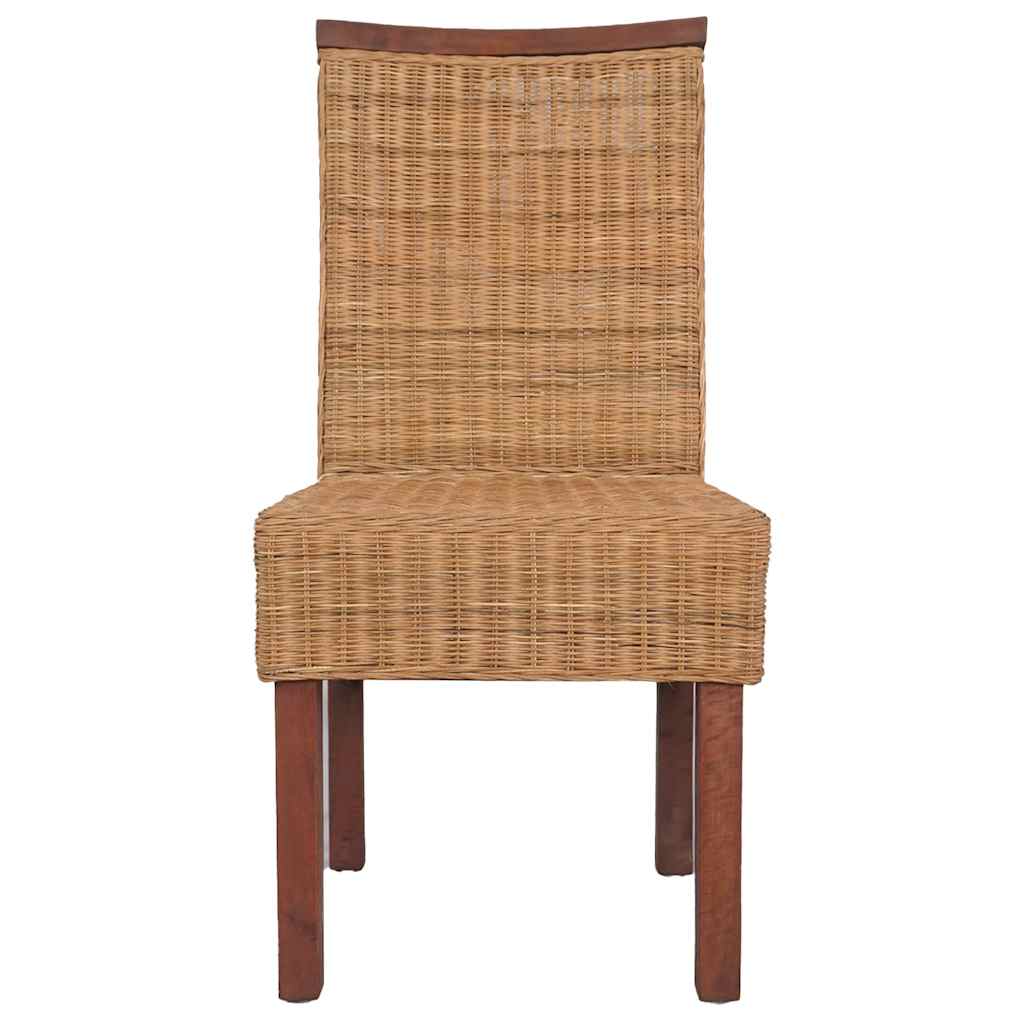 vidaXL Esszimmerstühle 2 Stk. Braun Natürliches Rattan