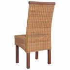 vidaXL Esszimmerstühle 2 Stk. Braun Natürliches Rattan