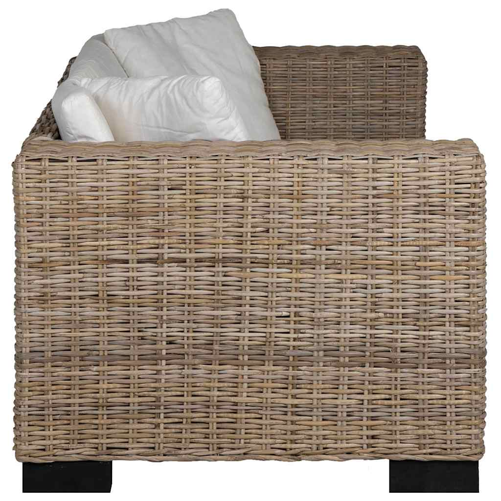 vidaXL 3-Sitzer Sofa Echtes Rattan