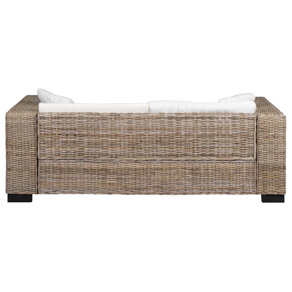vidaXL 3-Sitzer Sofa Echtes Rattan