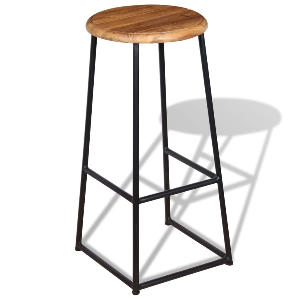 vidaXL Barhocker 2 Stk. Massivholz Teak