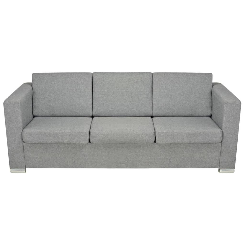 vidaXL 3-Sitzer-Sofa Stoff Hellgrau