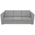 vidaXL 3-Sitzer-Sofa Stoff Hellgrau