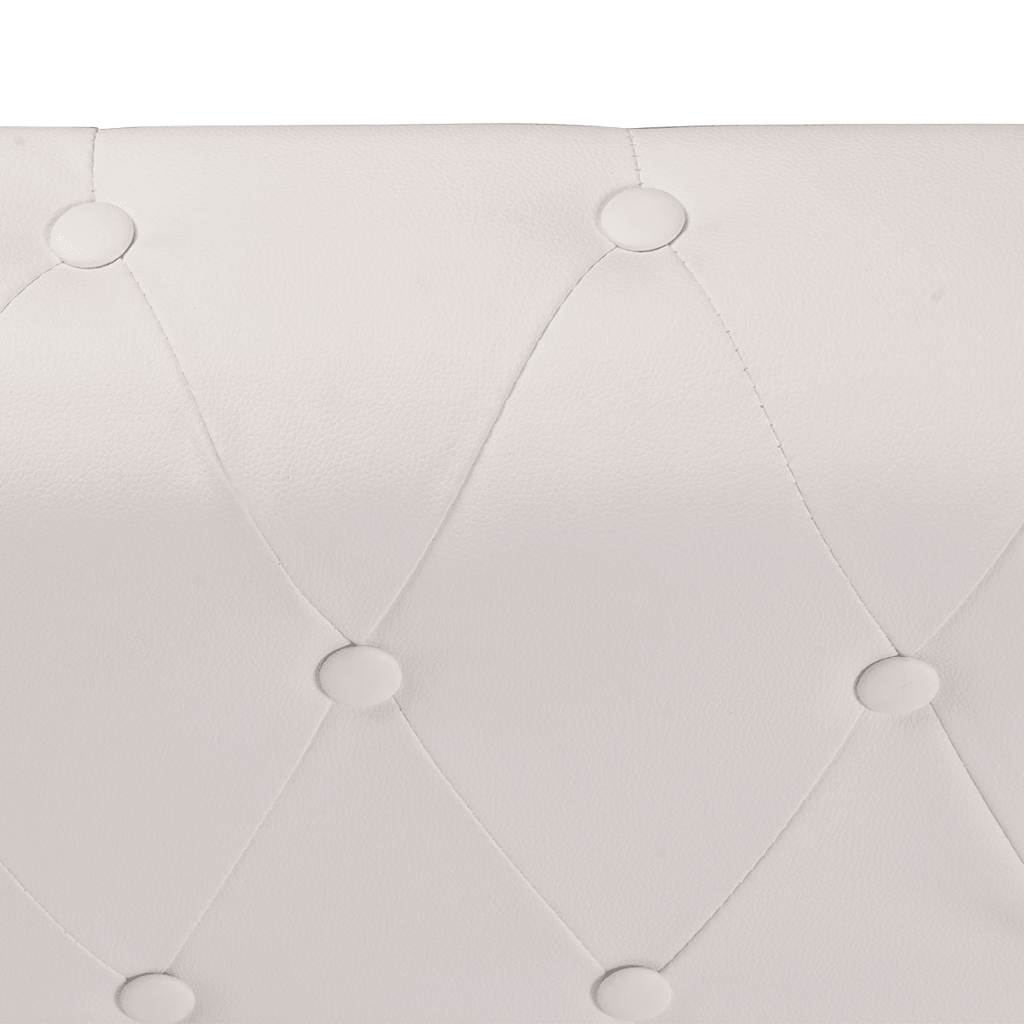 vidaXL Chesterfield-Ecksofa 6-Sitzer Kunstleder Weiß