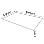 vidaXL Tischplatte aus gehärtetem Glas rechteckig 1000x620 mm