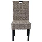 vidaXL Esszimmerstuhl 2 Stk. Kubu-Rattan Mangoholz