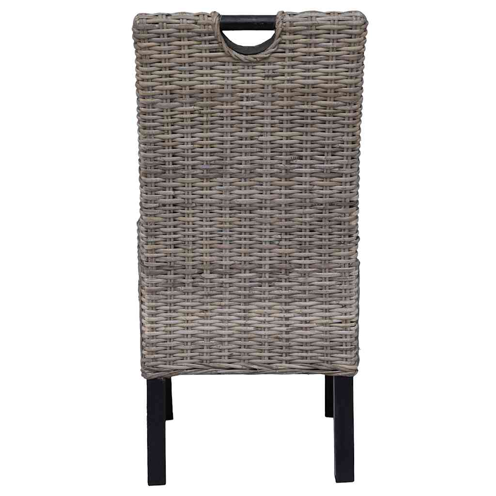 vidaXL Esszimmerstuhl 2 Stk. Kubu-Rattan Mangoholz