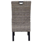 vidaXL Esszimmerstuhl 2 Stk. Kubu-Rattan Mangoholz