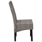 vidaXL Esszimmerstuhl 2 Stk. Kubu-Rattan Mangoholz