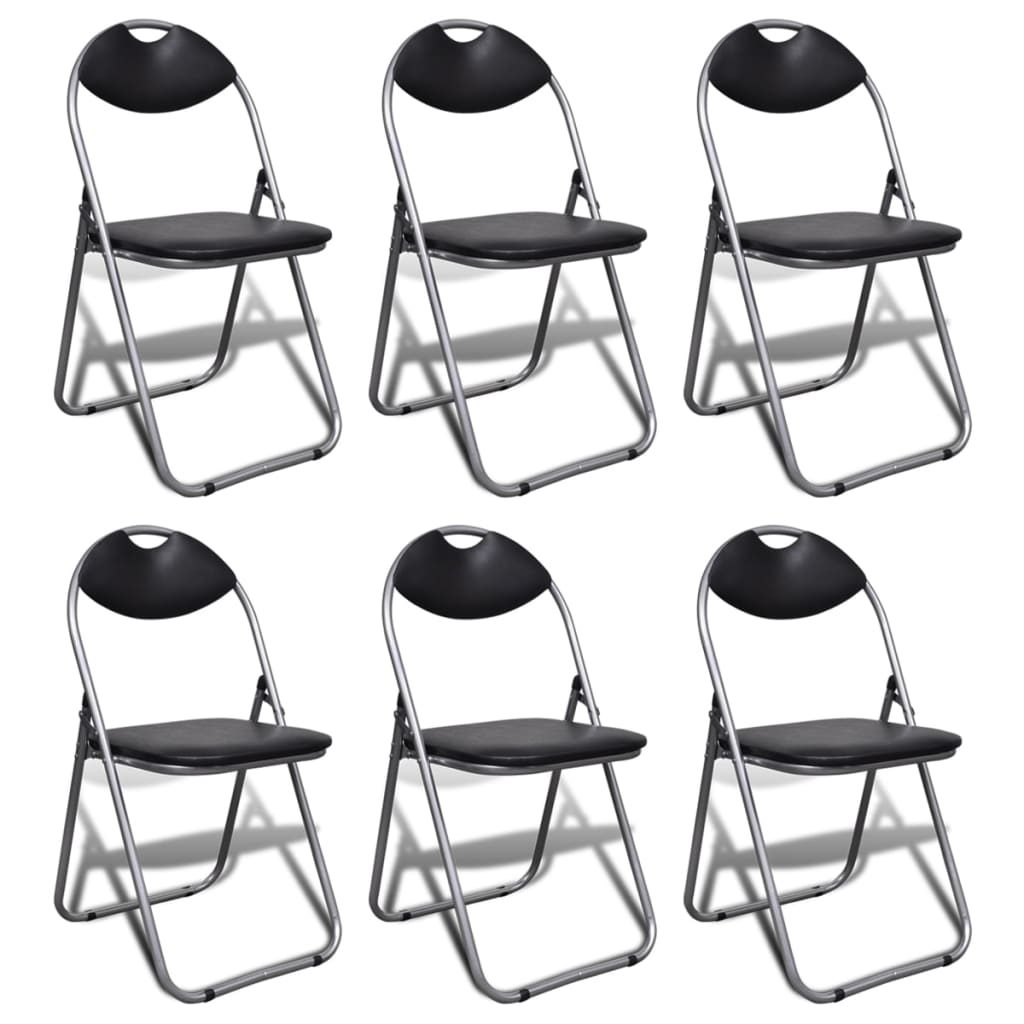 vidaXL Klappstühle 6 Stk. Kunstleder