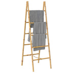 vidaXL Doppel-Handtuchleiter mit fünf Bambussprossen 50 x 160 cm