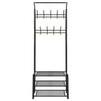 vidaXL Garderobe mit Schuhablage 68×32×182,5 cm Schwarz