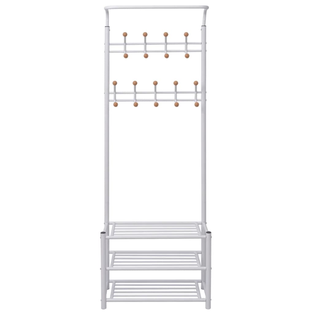 vidaXL Garderobe mit Schuhablage 68×32×182,5 cm Schwarz