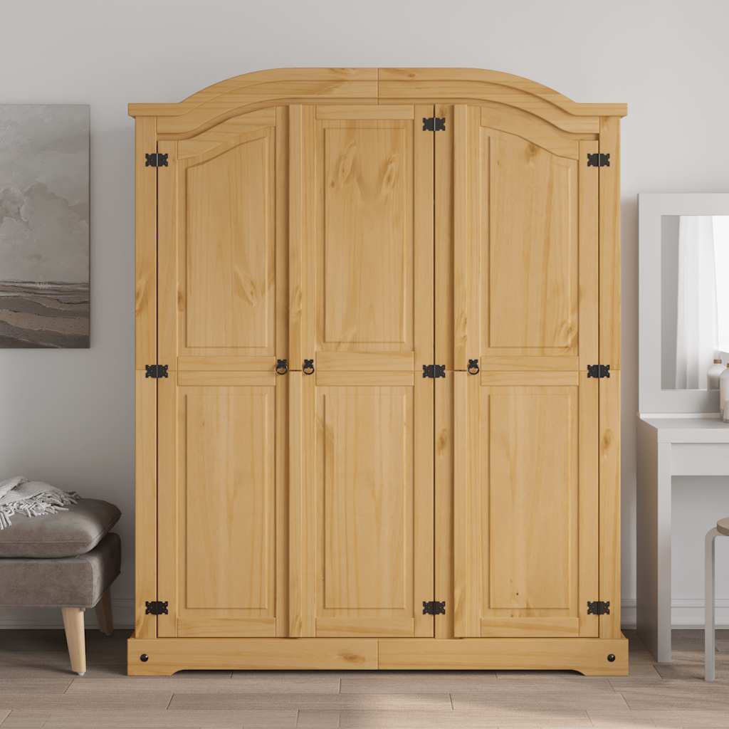 vidaXL Kleiderschrank Mexiko-Stil Kiefernholz 3 Türen