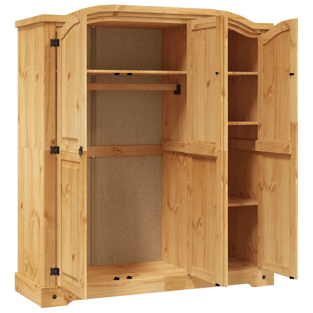 vidaXL Kleiderschrank Mexiko-Stil Kiefernholz 3 Türen