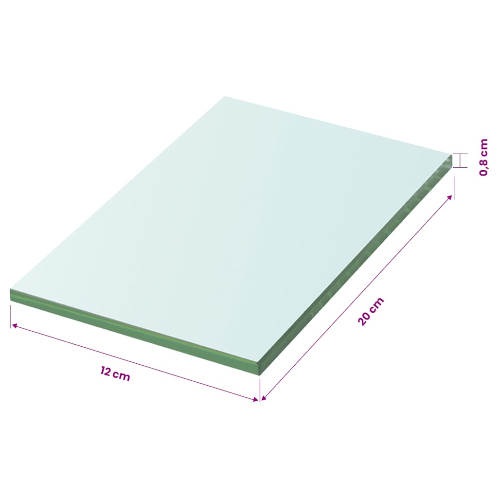 vidaXL Regalboden Glas Transparent 20x12 cm