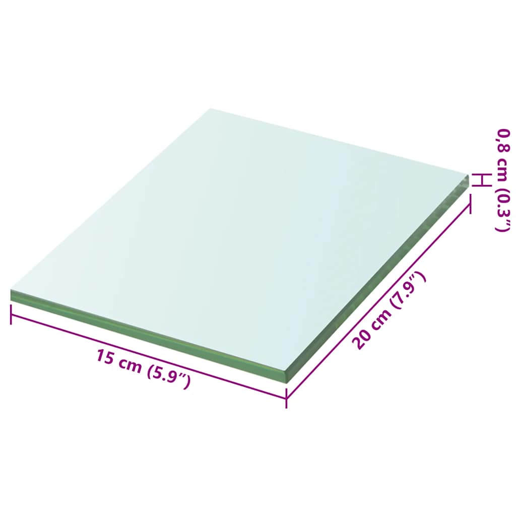 vidaXL Regalboden Glas Transparent 20x12 cm
