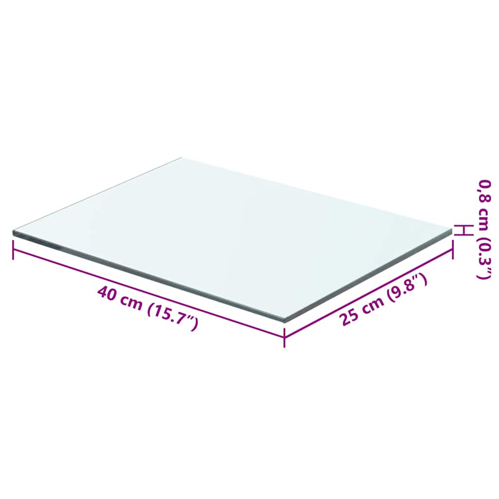 vidaXL Regalboden Glas Transparent 40 cm x 25 cm