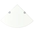 vidaXL Eckablage mit Verchromten Halterungen Glas Transparent 25x25 cm