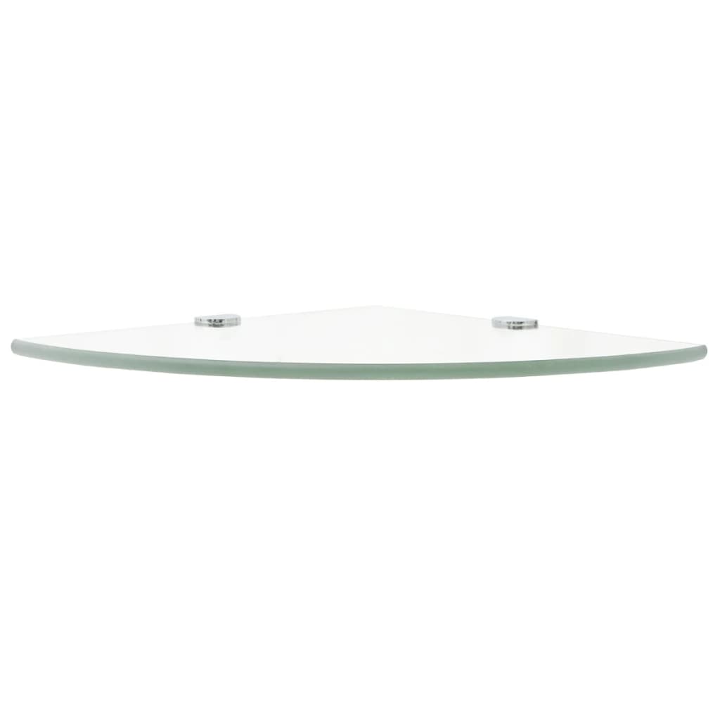 vidaXL Eckablage mit Verchromten Halterungen Glas Transparent 25x25 cm