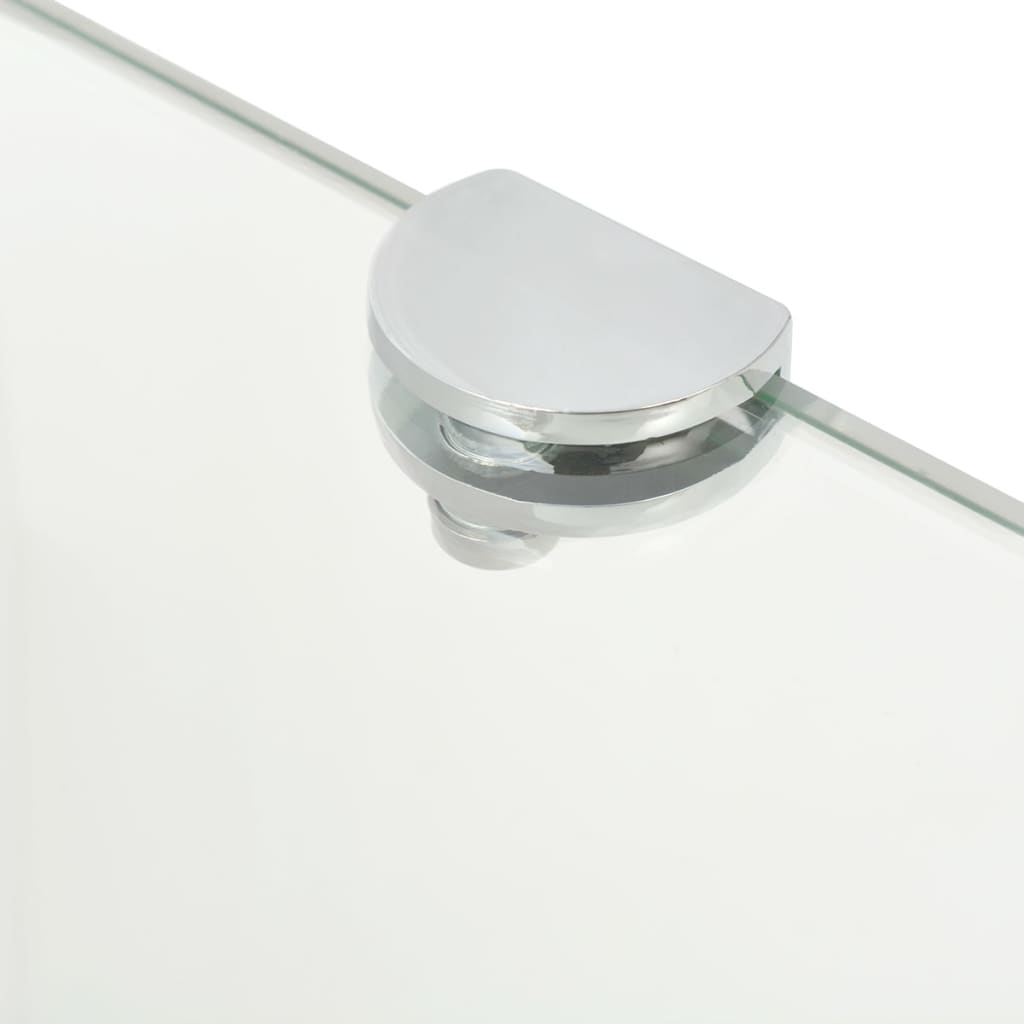 vidaXL Eckablage mit Verchromten Halterungen Glas Transparent 25x25 cm