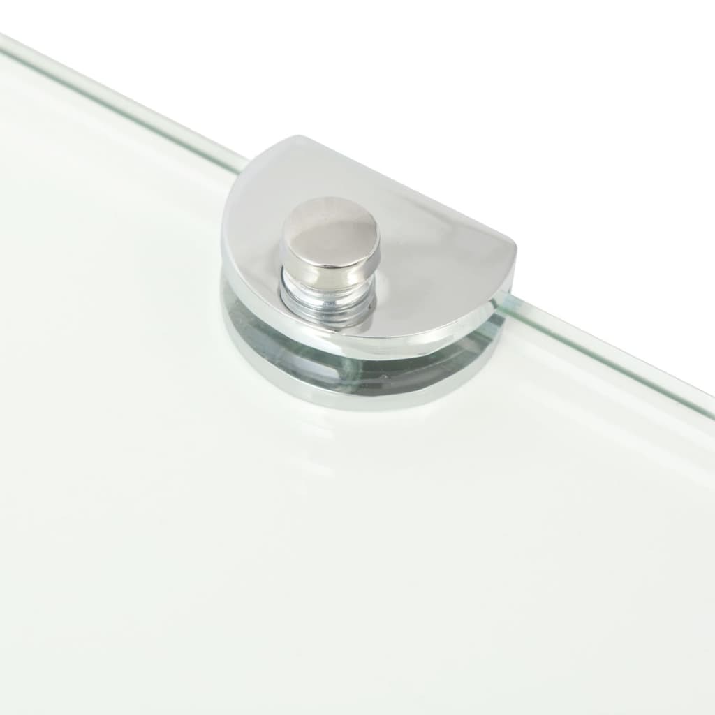 vidaXL Eckablage mit Verchromten Halterungen Glas Transparent 25x25 cm