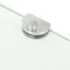 vidaXL Eckablage mit Verchromten Halterungen Glas Transparent 25x25 cm