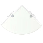 vidaXL Eckablage mit Verchromten Halterungen Glas Transparent 25x25 cm