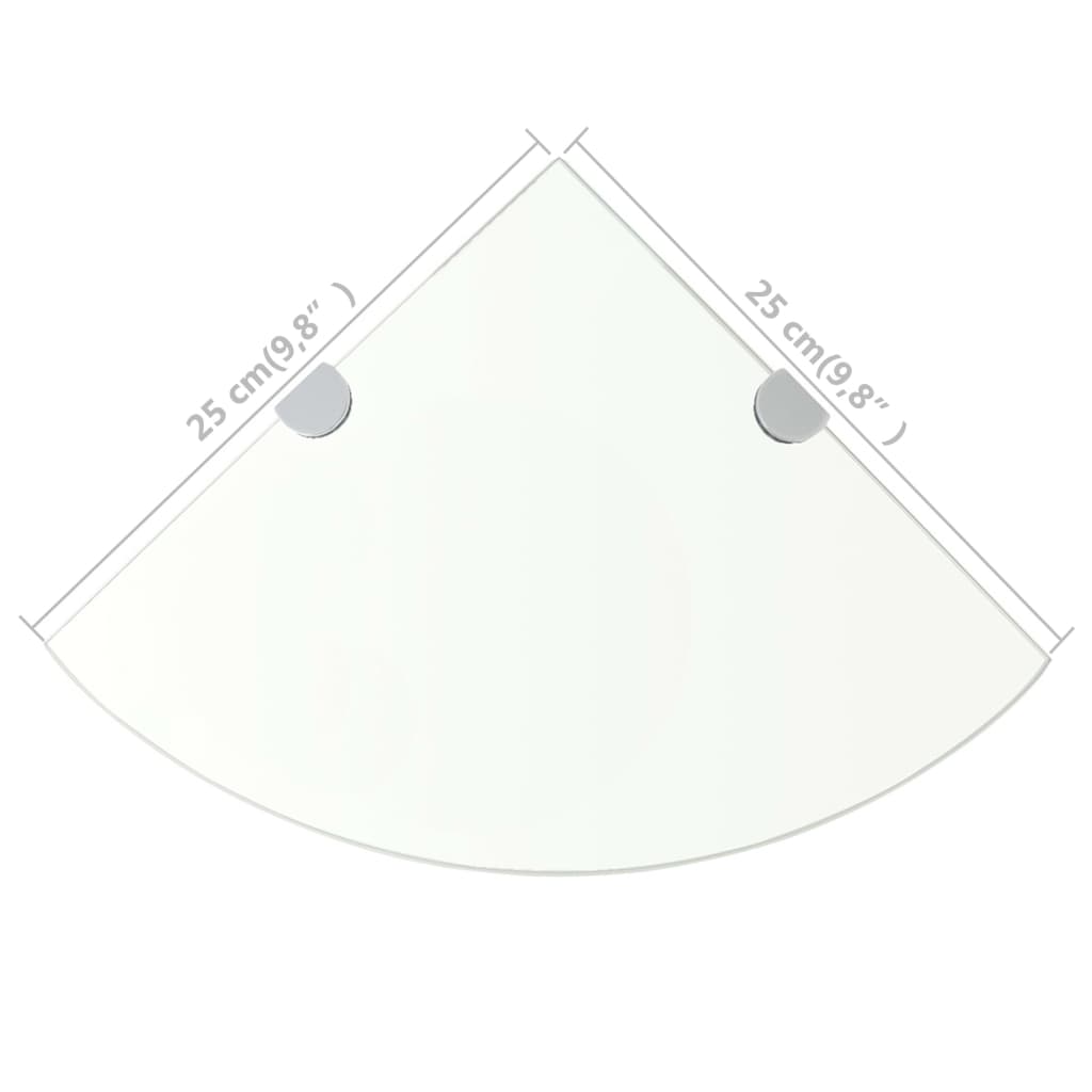 vidaXL Eckablage mit Verchromten Halterungen Glas Transparent 25x25 cm