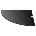 vidaXL Eckregal mit verchromten Halterungen Glas Schwarz 35 x 35 cm