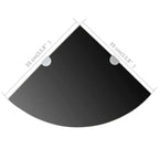 vidaXL Eckregal mit verchromten Halterungen Glas Schwarz 35 x 35 cm