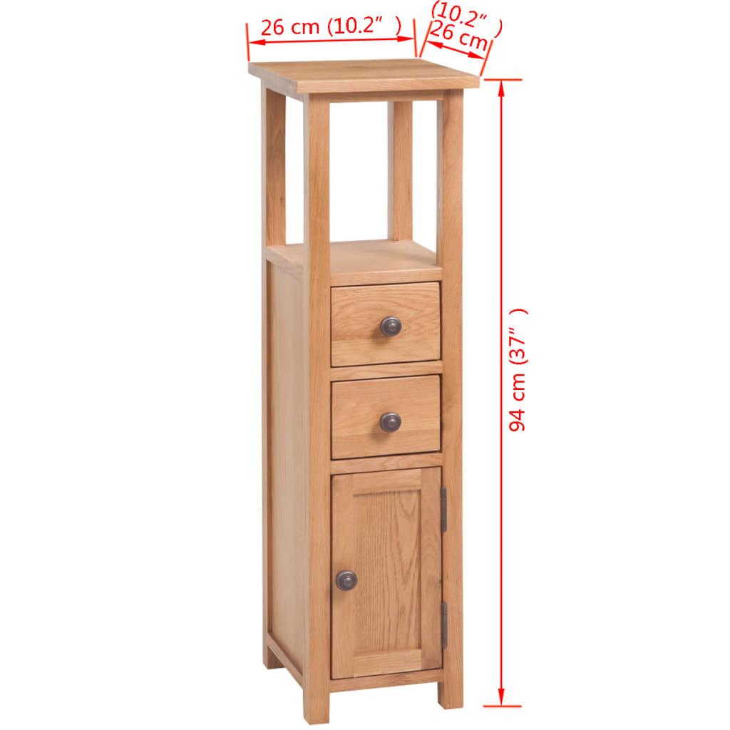 vidaXL Eckschrank 26x26x94 cm Massivholz Eiche
