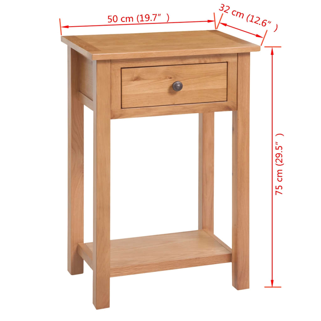 vidaXL Konsolentisch 50x32x75 cm Massivholz Eiche