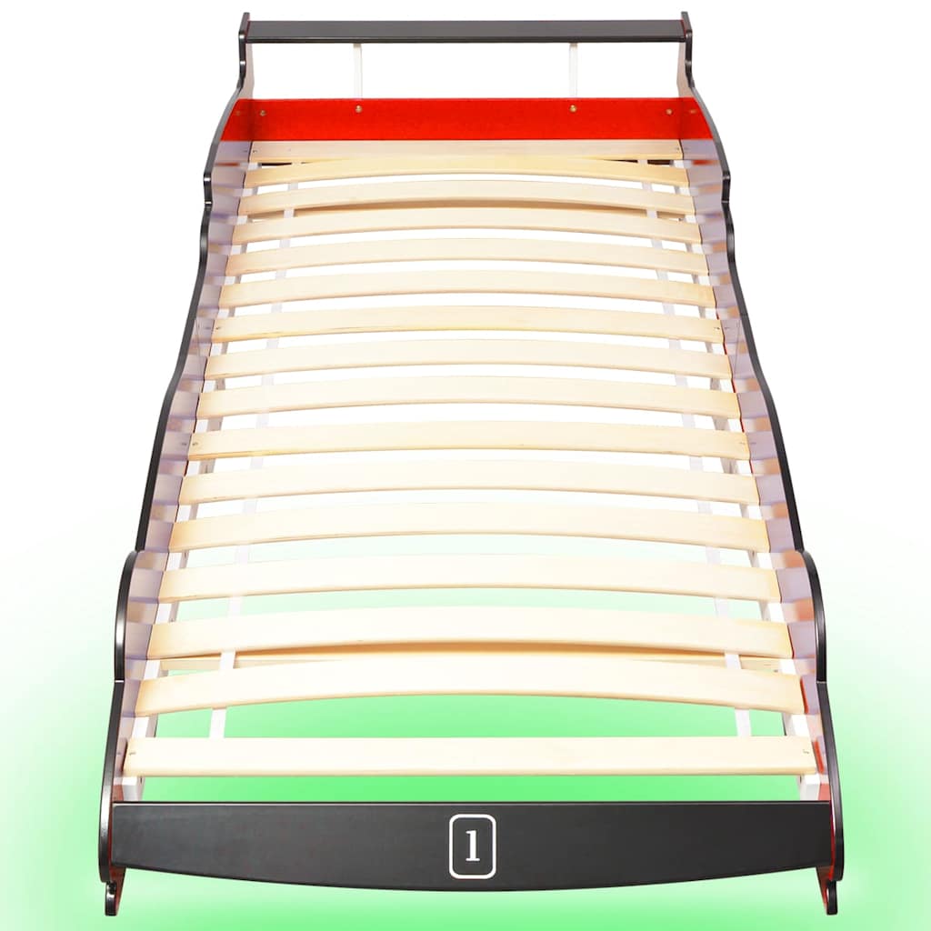 vidaXL Kinderbett mit LED im Rennwagen-Design 90 x 200 cm Rot