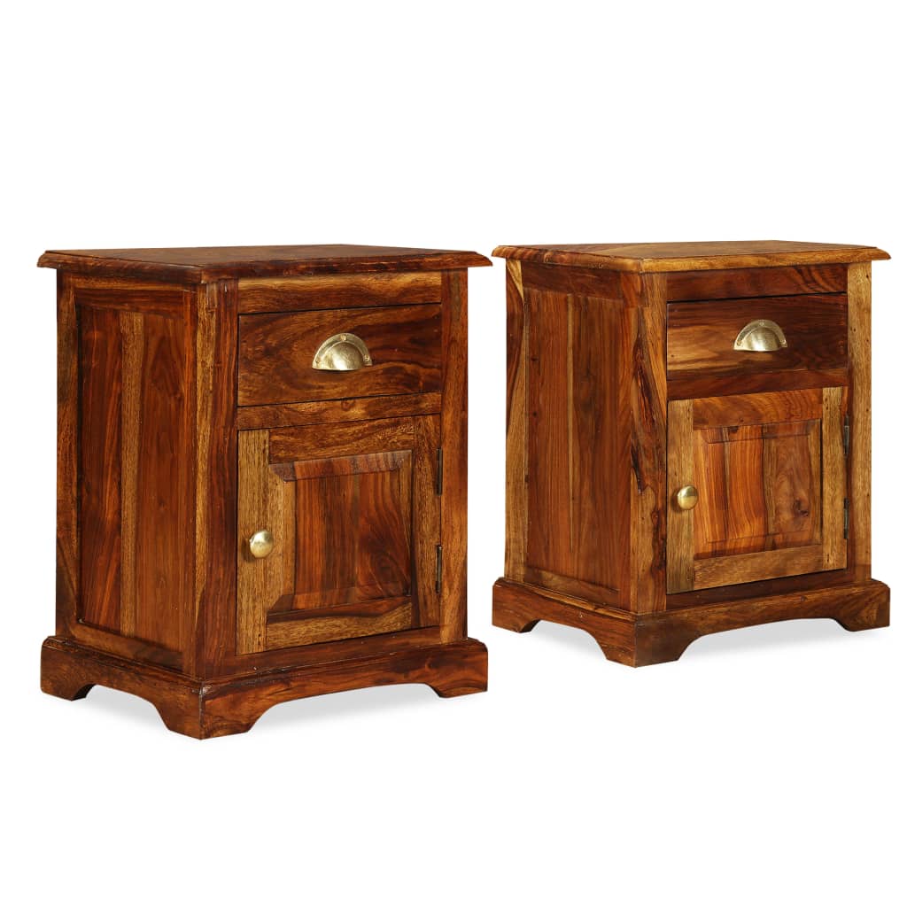 vidaXL Nachttische 2 Stk. 40x30x50 cm Massivholz Akazie