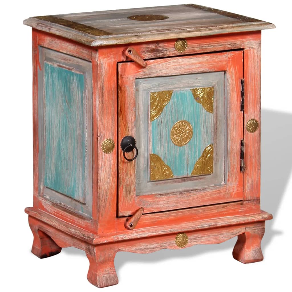 vidaXL Nachttisch Massivholz Mango Orange