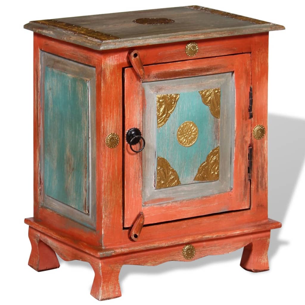 vidaXL Nachttisch Massivholz Mango Orange
