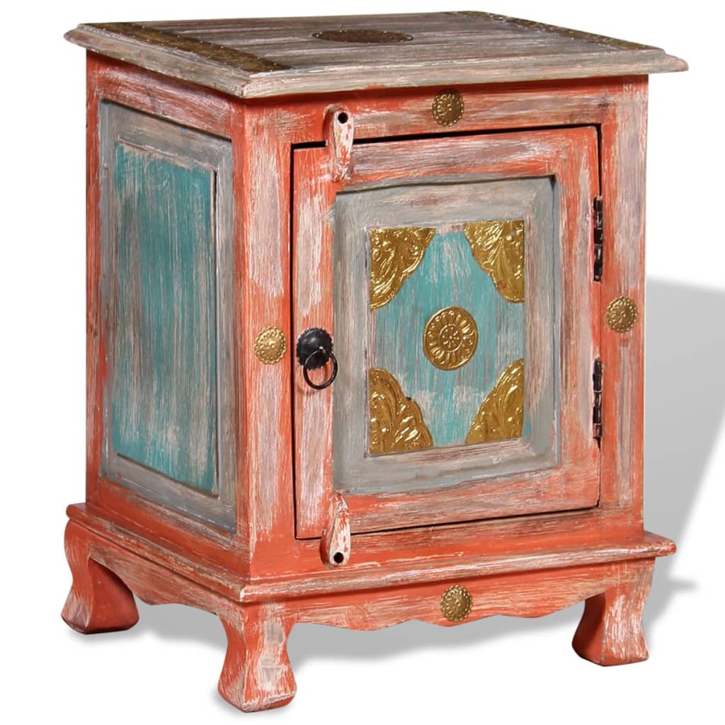 vidaXL Nachttisch Massivholz Mango Orange