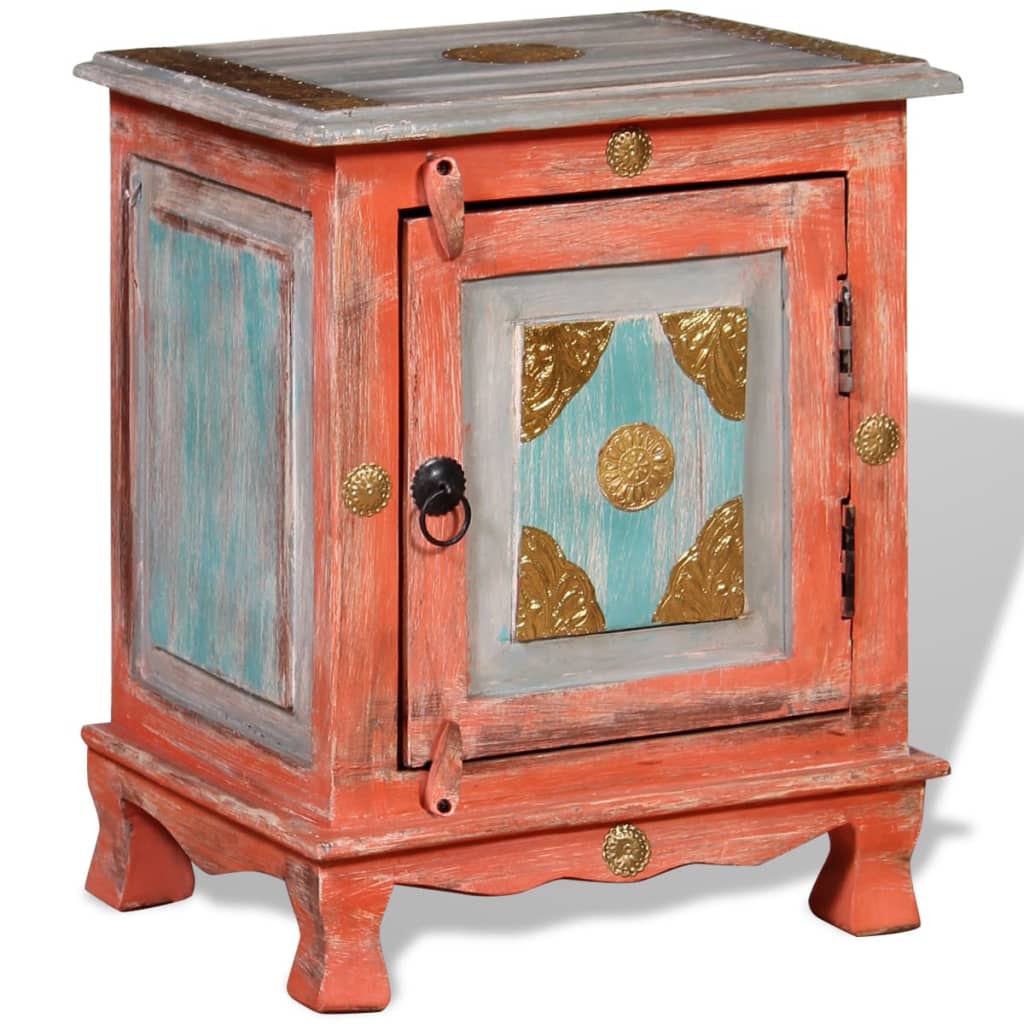 vidaXL Nachttisch Massivholz Mango Orange