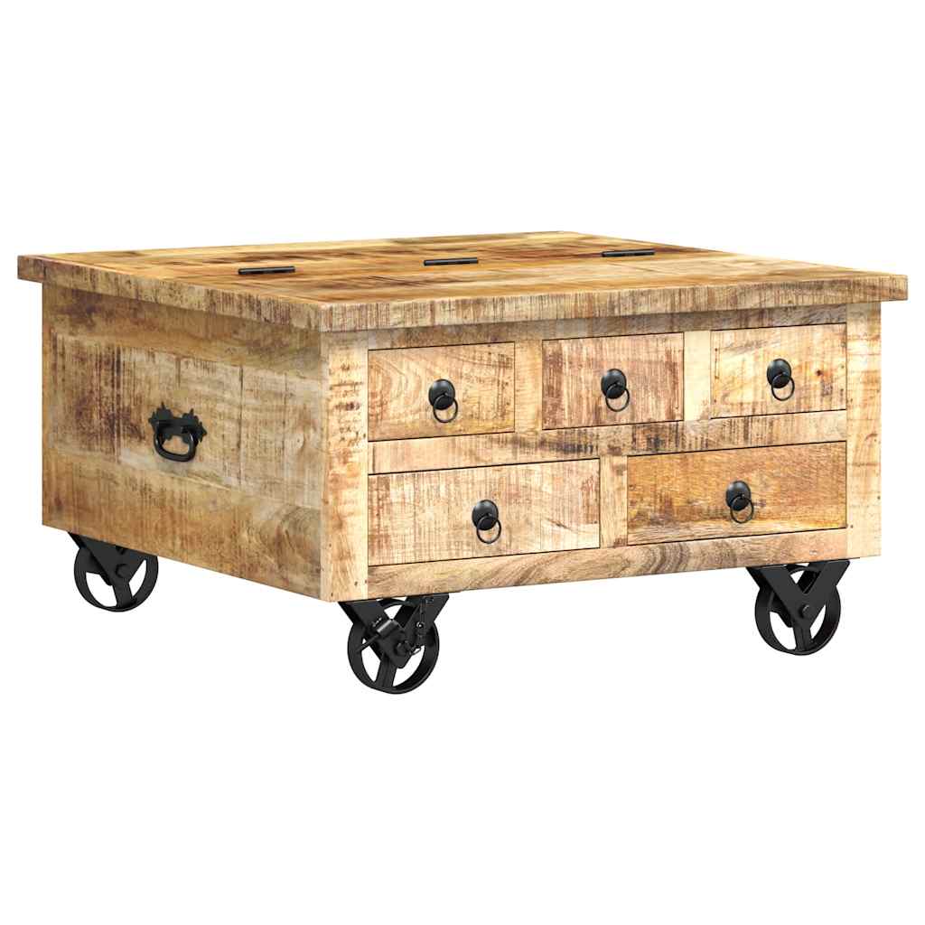 vidaXL Couchtisch Raues Mangoholz 70x70x40 cm