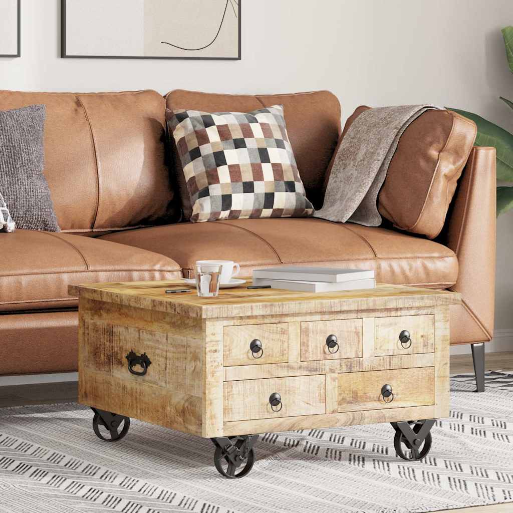 vidaXL Couchtisch Raues Mangoholz 70x70x40 cm