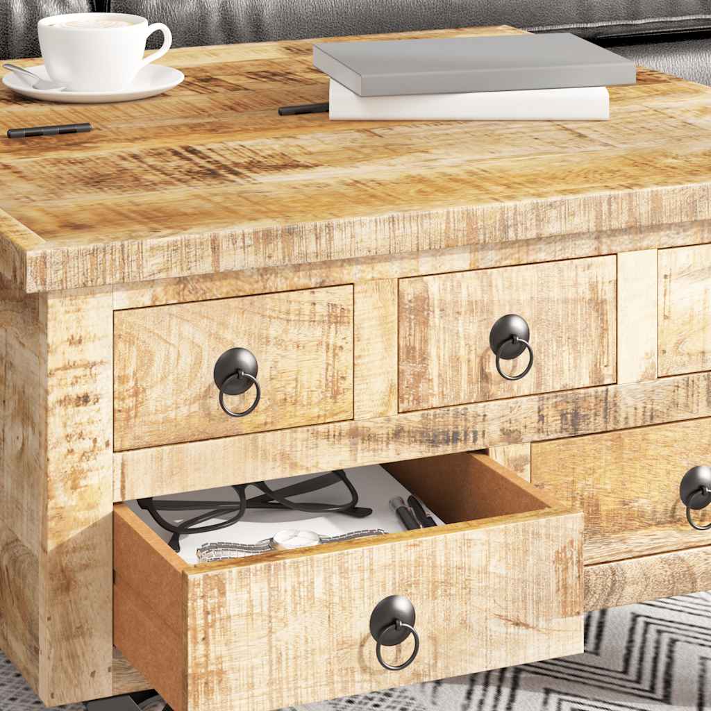 vidaXL Couchtisch Raues Mangoholz 70x70x40 cm