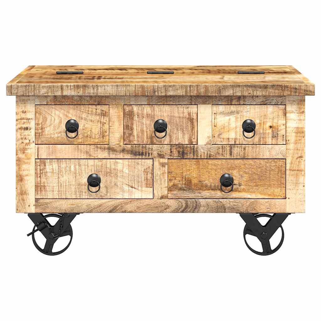 vidaXL Couchtisch Raues Mangoholz 70x70x40 cm