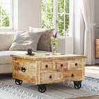 vidaXL Couchtisch Raues Mangoholz 70x70x40 cm