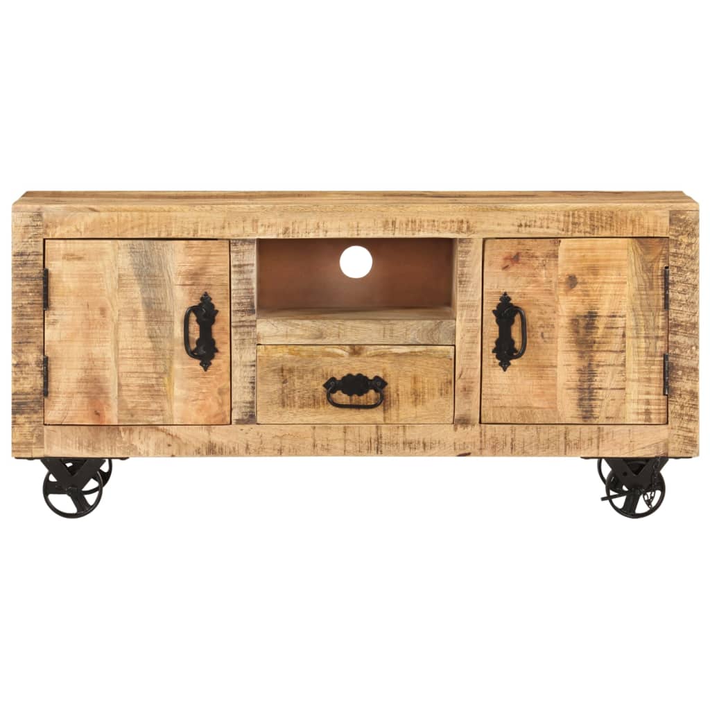 vidaXL TV-Schrank Raues Mangoholz 110x30x50 cm