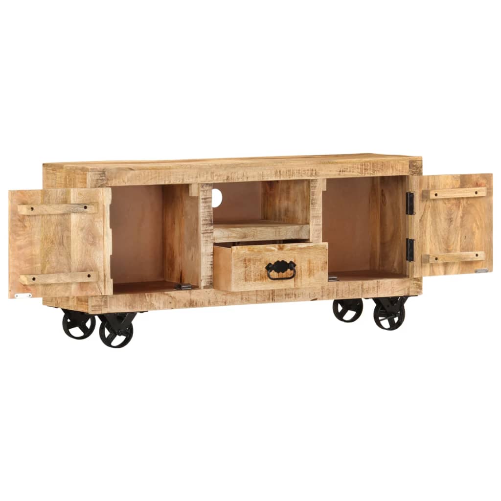 vidaXL TV-Schrank Raues Mangoholz 110x30x50 cm