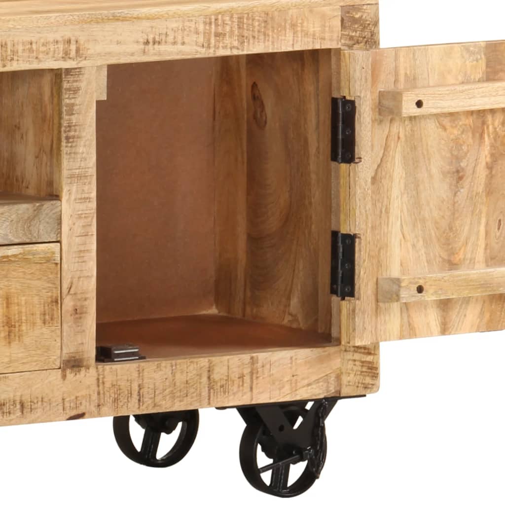vidaXL TV-Schrank Raues Mangoholz 110x30x50 cm
